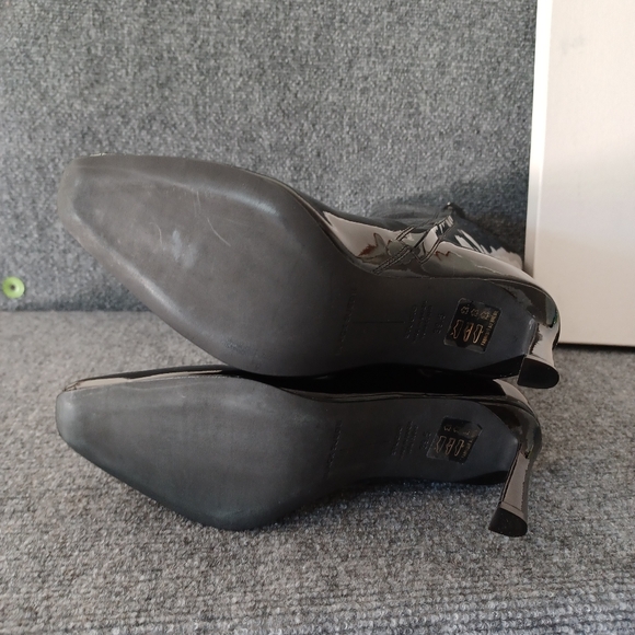 Black Suded Studio Liz High Boot Size 39.5 US 9.5 Women In Black Patent leather - Picture 9 of 12